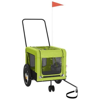 Pet Bike Trailer | Green and Black | Oxford fabric, Iron, PVC | Medium