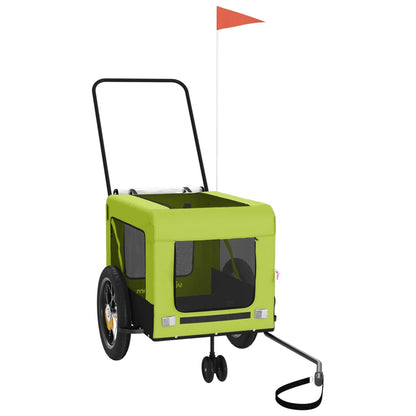 Pet Bike Trailer | Green and Black | Oxford fabric, Iron, PVC | Medium