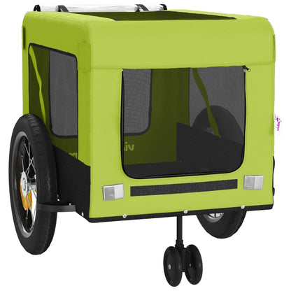 Pet Bike Trailer | Green and Black | Oxford fabric, Iron, PVC | Medium