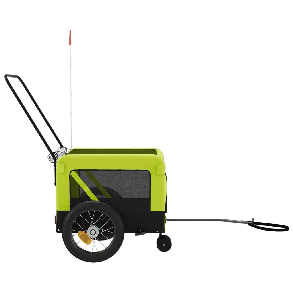 Pet Bike Trailer | Green and Black | Oxford fabric, Iron, PVC | Medium