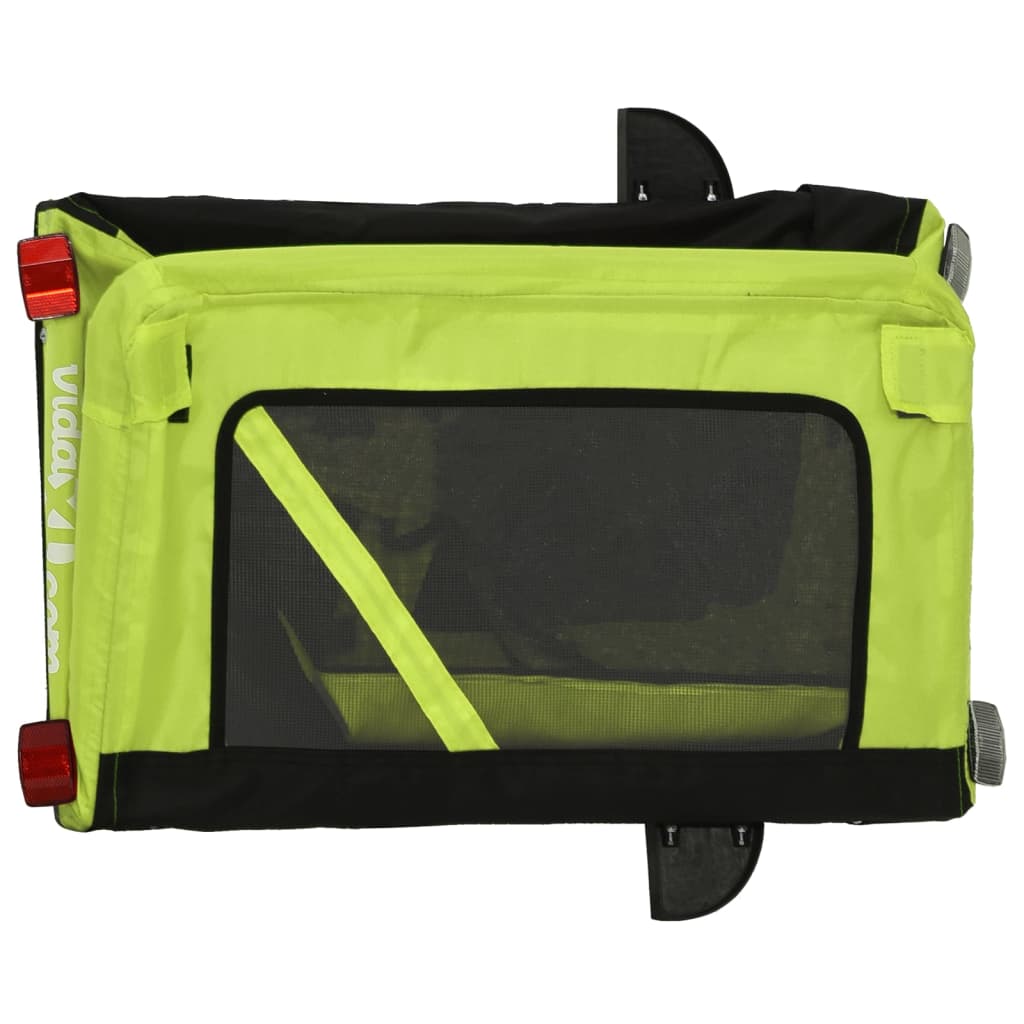 Pet Bike Trailer | Green and Black | Oxford fabric, Iron, PVC | Medium