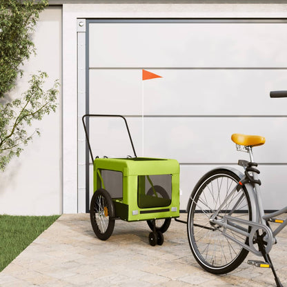 Pet Bike Trailer | Green and Black | Oxford fabric, Iron, PVC | Medium