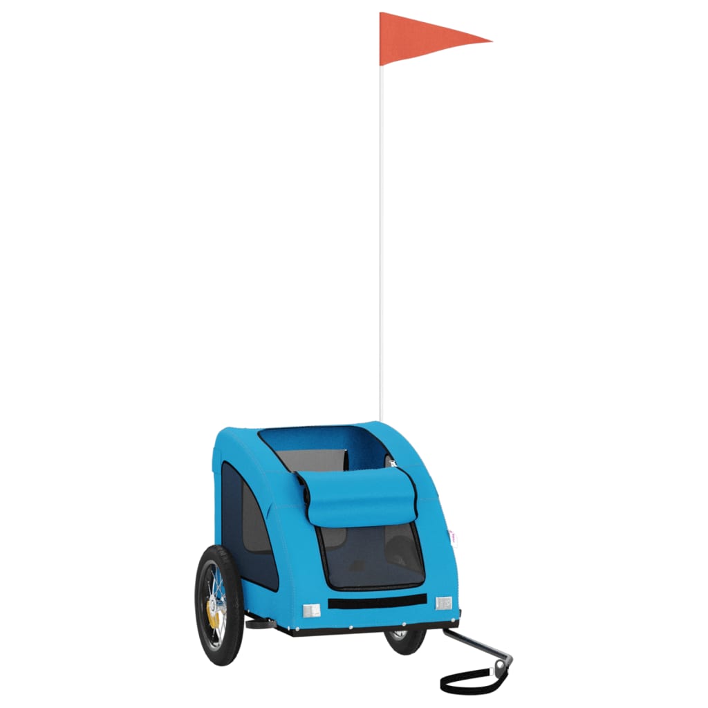 Pet Bike Trailer Blue Oxford Fabric and Iron