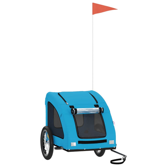 Pet Bike Trailer Blue Oxford Fabric and Iron