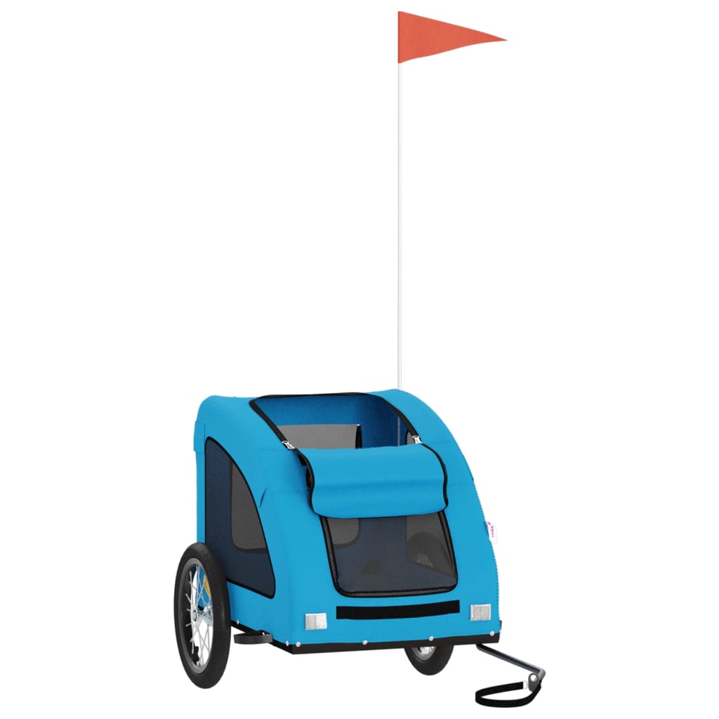 Pet Bike Trailer Blue Oxford Fabric and Iron
