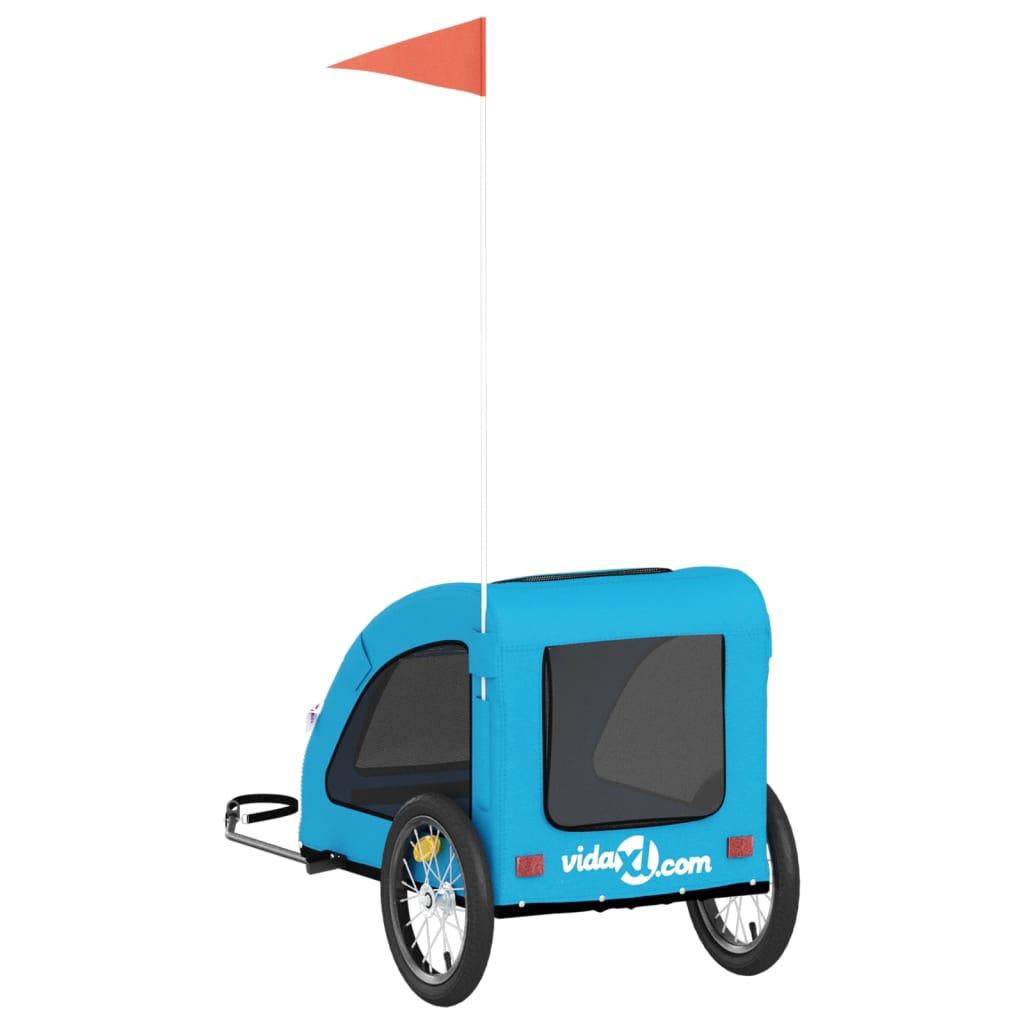 Pet Bike Trailer Blue Oxford Fabric and Iron
