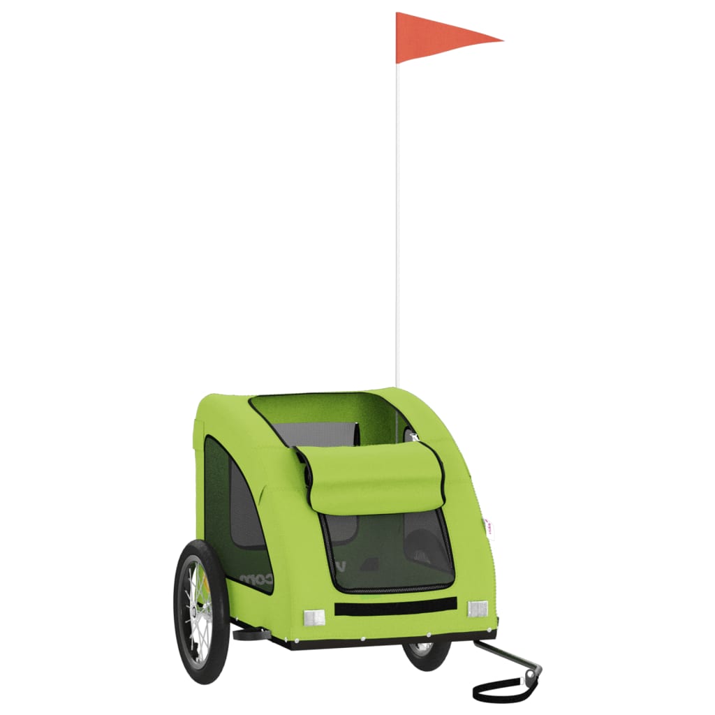 Pet Bike Trailer Green Oxford Fabric and Iron