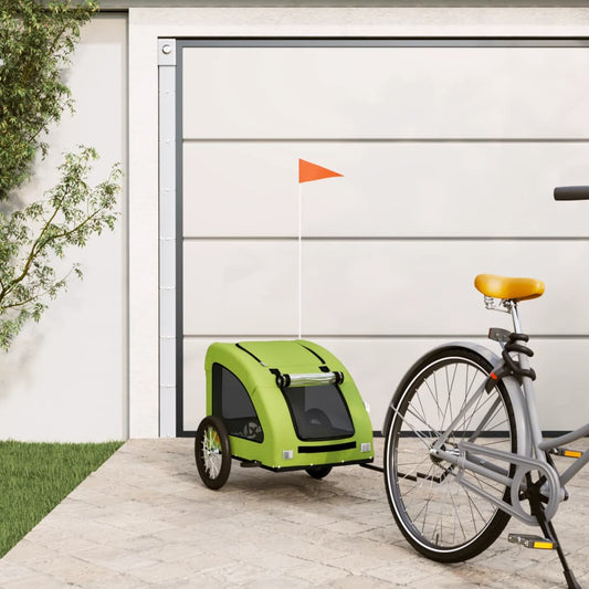 Pet Bike Trailer Green Oxford Fabric and Iron
