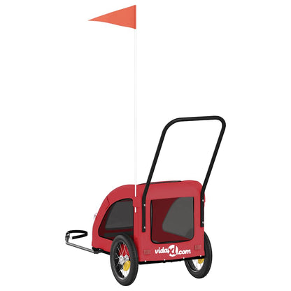 Pet Bike Trailer Red Oxford Fabric and Iron