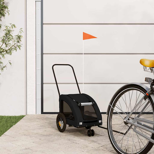 Pet Bike Trailer Black Oxford Fabric and Iron