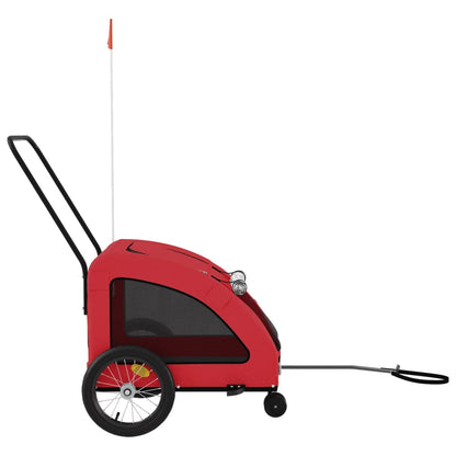 Pet Bike Trailer Red Oxford Fabric and Iron