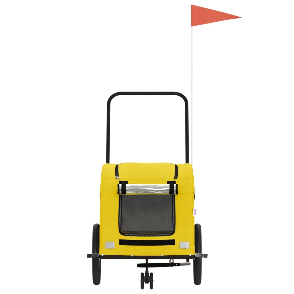 Pet Bike Trailer Yellow Oxford Fabric and Iron