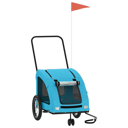 Pet Bike Trailer Blue Oxford Fabric and Iron
