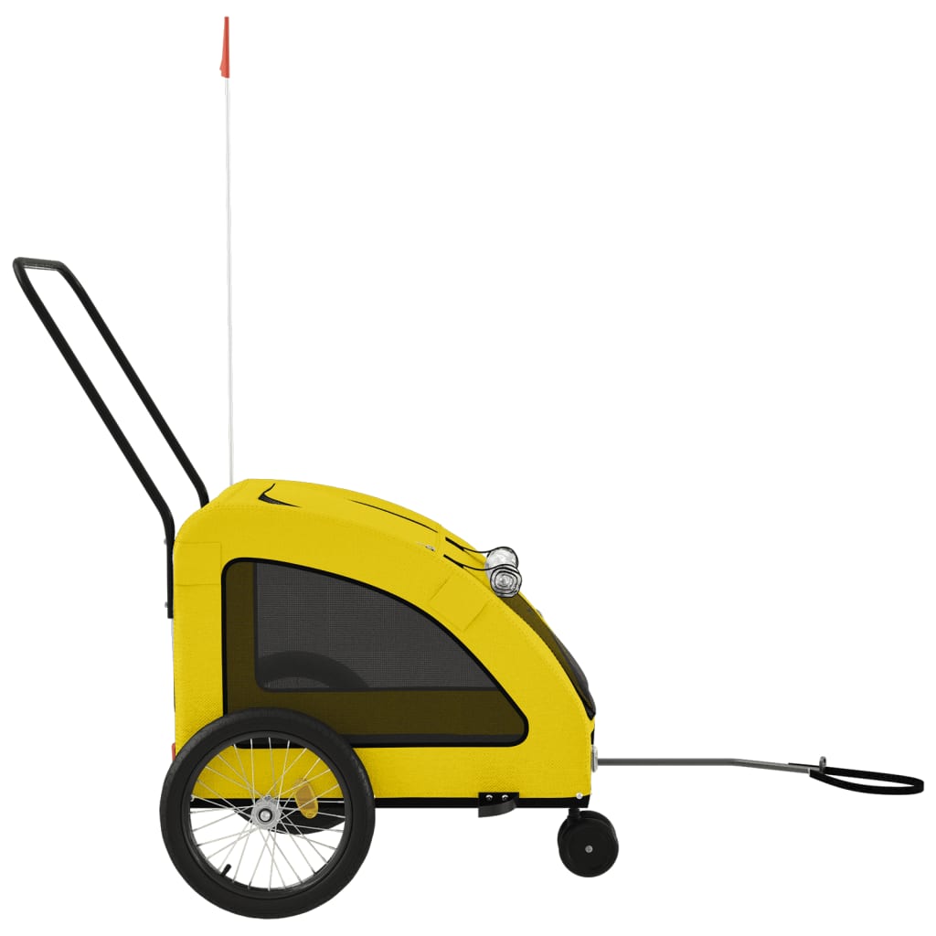 Pet Bike Trailer Yellow Oxford Fabric and Iron