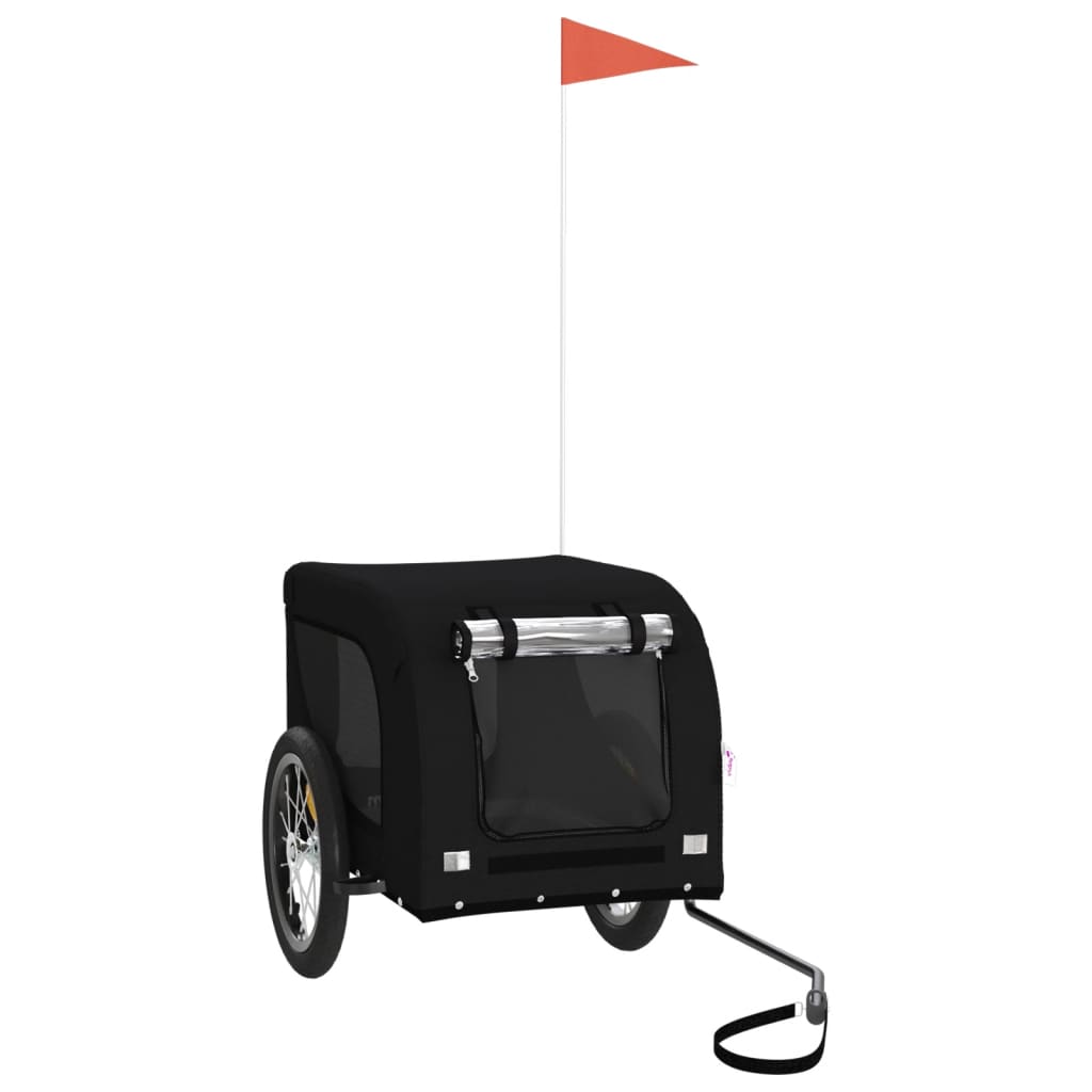 Pet Bike Trailer | Black | Oxford fabric, iron, PVC | Small | Foldable