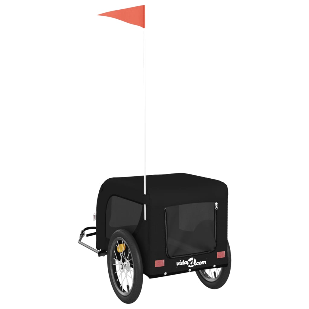 Pet Bike Trailer | Black | Oxford fabric, iron, PVC | Small | Foldable