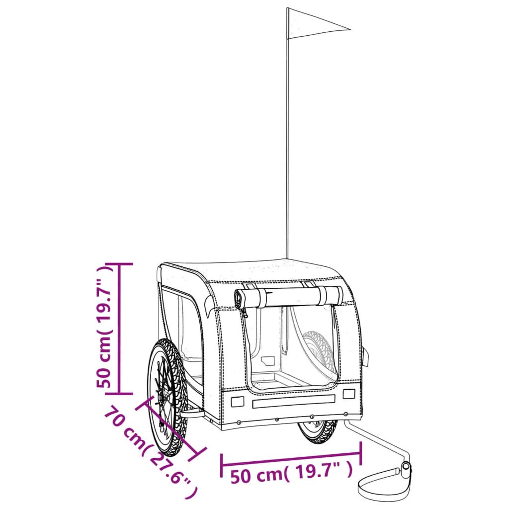 Pet Bike Trailer | Black | Oxford fabric, iron, PVC | Small | Foldable