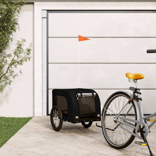 Pet Bike Trailer | Black | Oxford fabric, iron, PVC | Small | Foldable