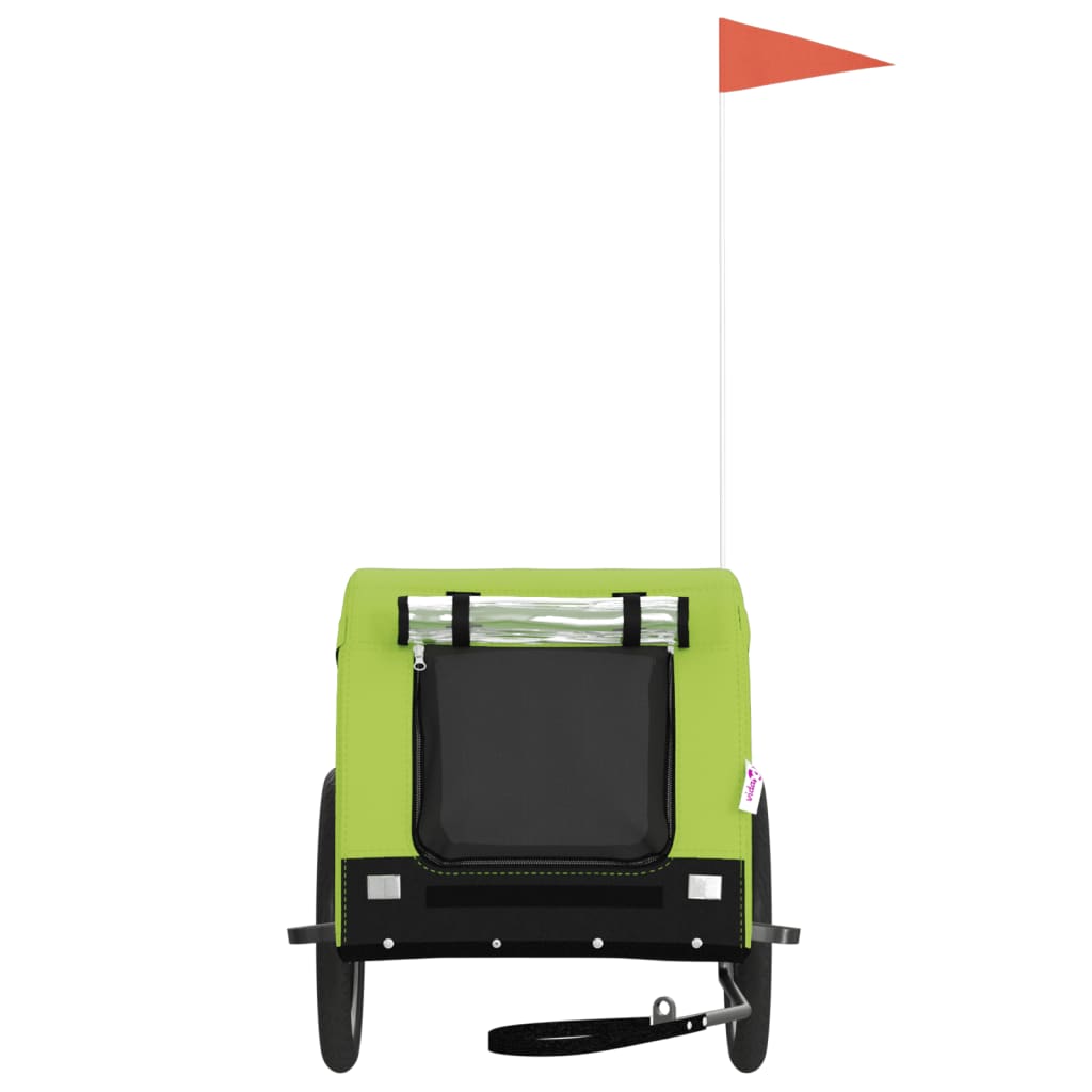 Pet Bike Trailer Green and Black Oxford Fabric and Iron