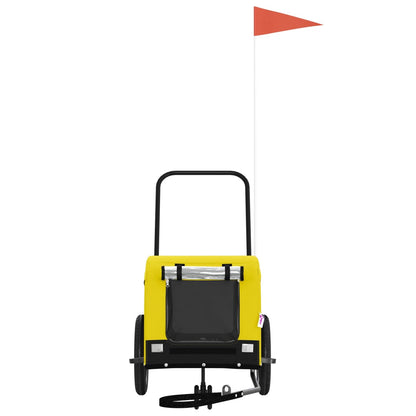 Pet Bike Trailer | Yellow and Black | Oxford fabric, iron, PVC | Small