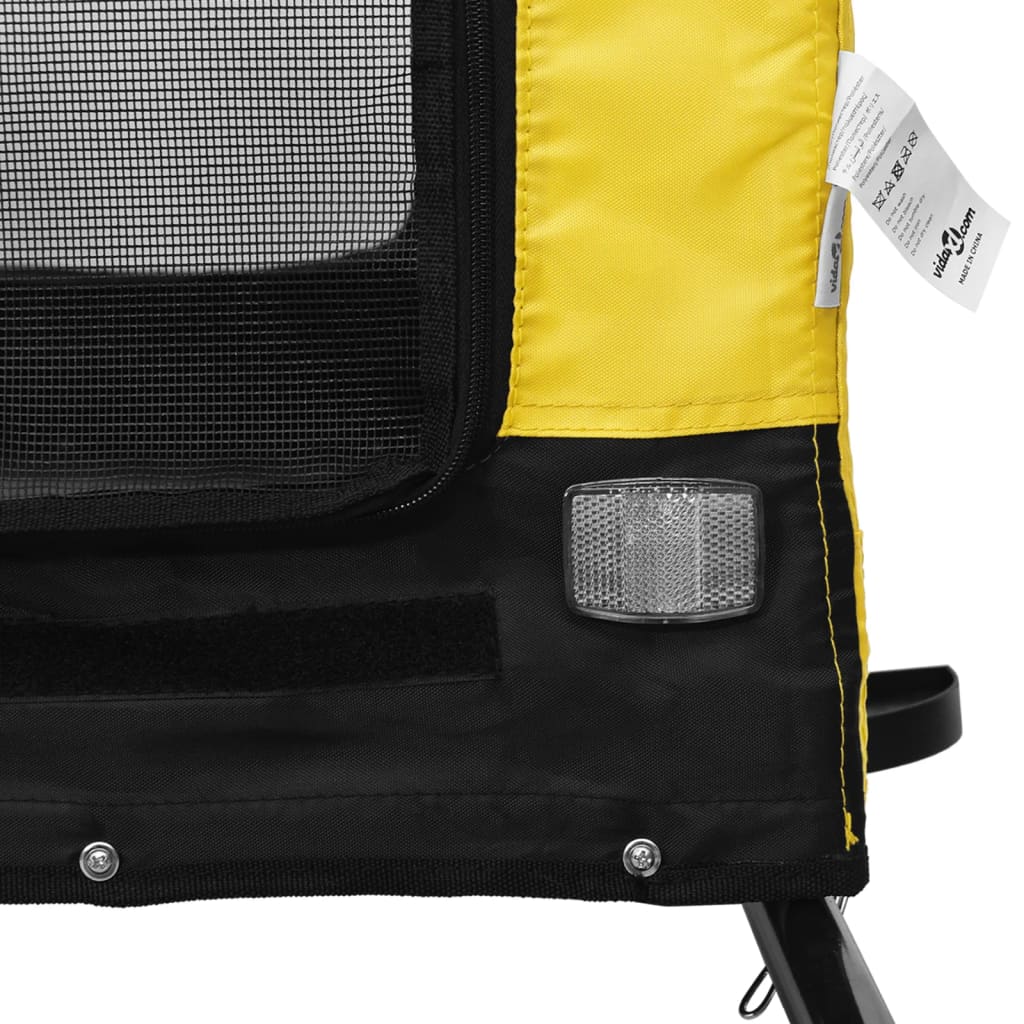 Pet Bike Trailer | Yellow and Black | Oxford fabric, iron, PVC | Small