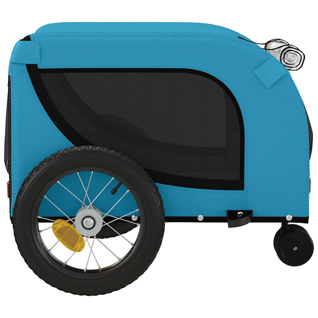 Pet Bike Trailer Blue and Black Oxford Fabric and Iron