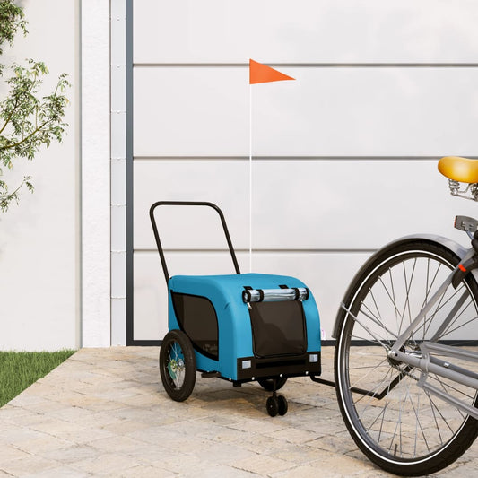 Pet Bike Trailer | Blue and Black | Oxford fabric, Iron, PVC | Small