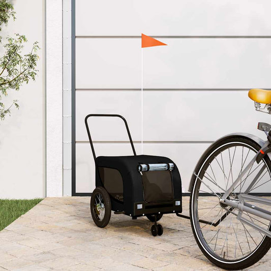 Pet Bike Trailer Black Oxford Fabric and Iron