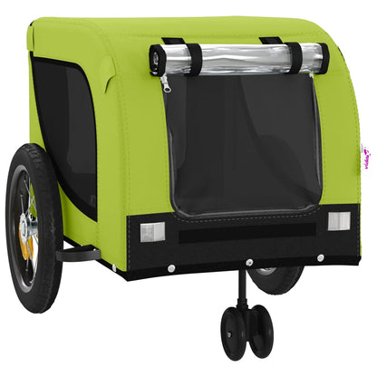 Pet Bike Trailer Green and Black Oxford Fabric and Iron