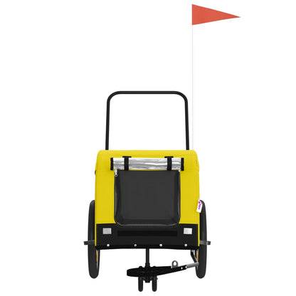 Pet Bike Trailer Yellow and Black Oxford Fabric and Iron