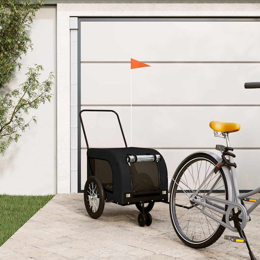 Pet Bike Trailer Black Oxford Fabric and Iron