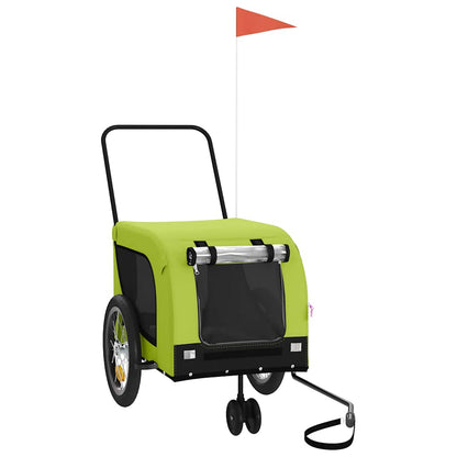 Pet Bike Trailer | Green and Black | Oxford fabric, iron, PVC | Small