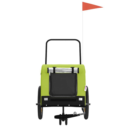 Pet Bike Trailer | Green and Black | Oxford fabric, iron, PVC | Small