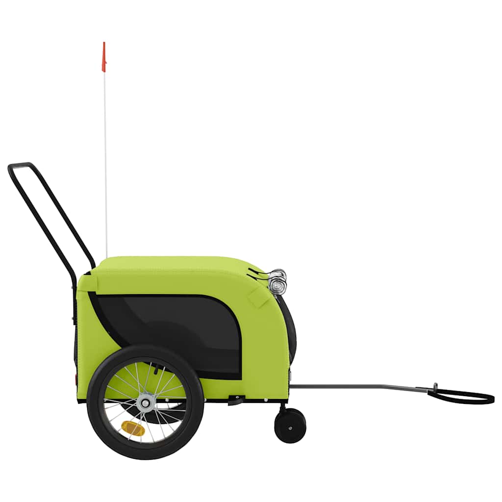 Pet Bike Trailer | Green and Black | Oxford fabric, iron, PVC | Small