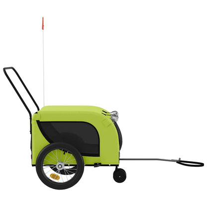 Pet Bike Trailer | Green and Black | Oxford fabric, iron, PVC | Small