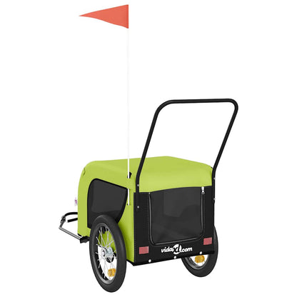 Pet Bike Trailer | Green and Black | Oxford fabric, iron, PVC | Small