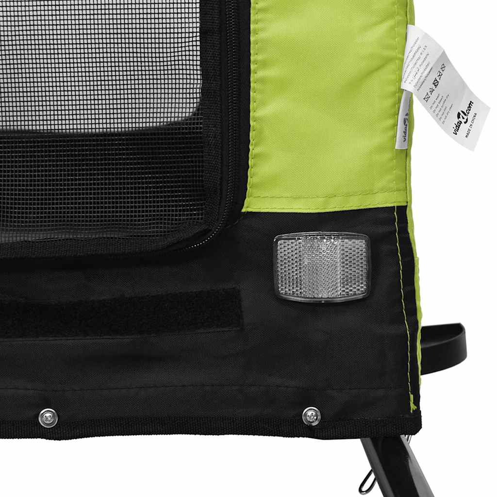 Pet Bike Trailer | Green and Black | Oxford fabric, iron, PVC | Small
