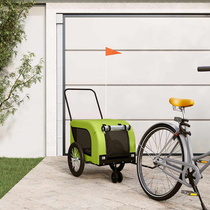 Pet Bike Trailer | Green and Black | Oxford fabric, iron, PVC | Small