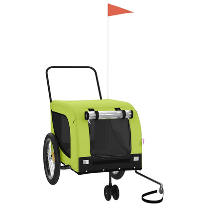 Pet Bike Trailer Green and Black Oxford Fabric and Iron