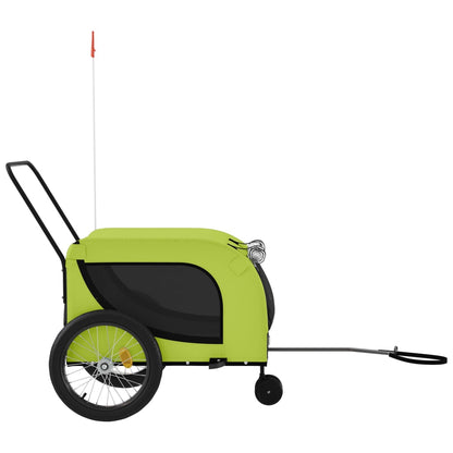 Pet Bike Trailer Green and Black Oxford Fabric and Iron