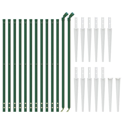Chain Link Fence with Spike Anchors Green 1.1x25 m