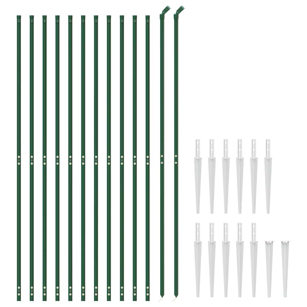 Chain Link Fence with Spike Anchors Green 2x25 m