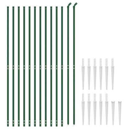 Chain Link Fence with Spike Anchors Green 2x25 m
