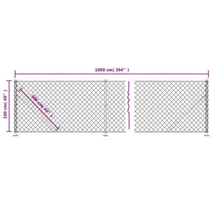 Chain Link Fence with Flange Green 1x10 m