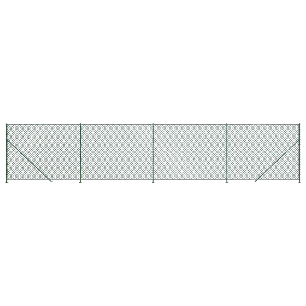 Chain Link Fence with Flange Green 1.4x10 m