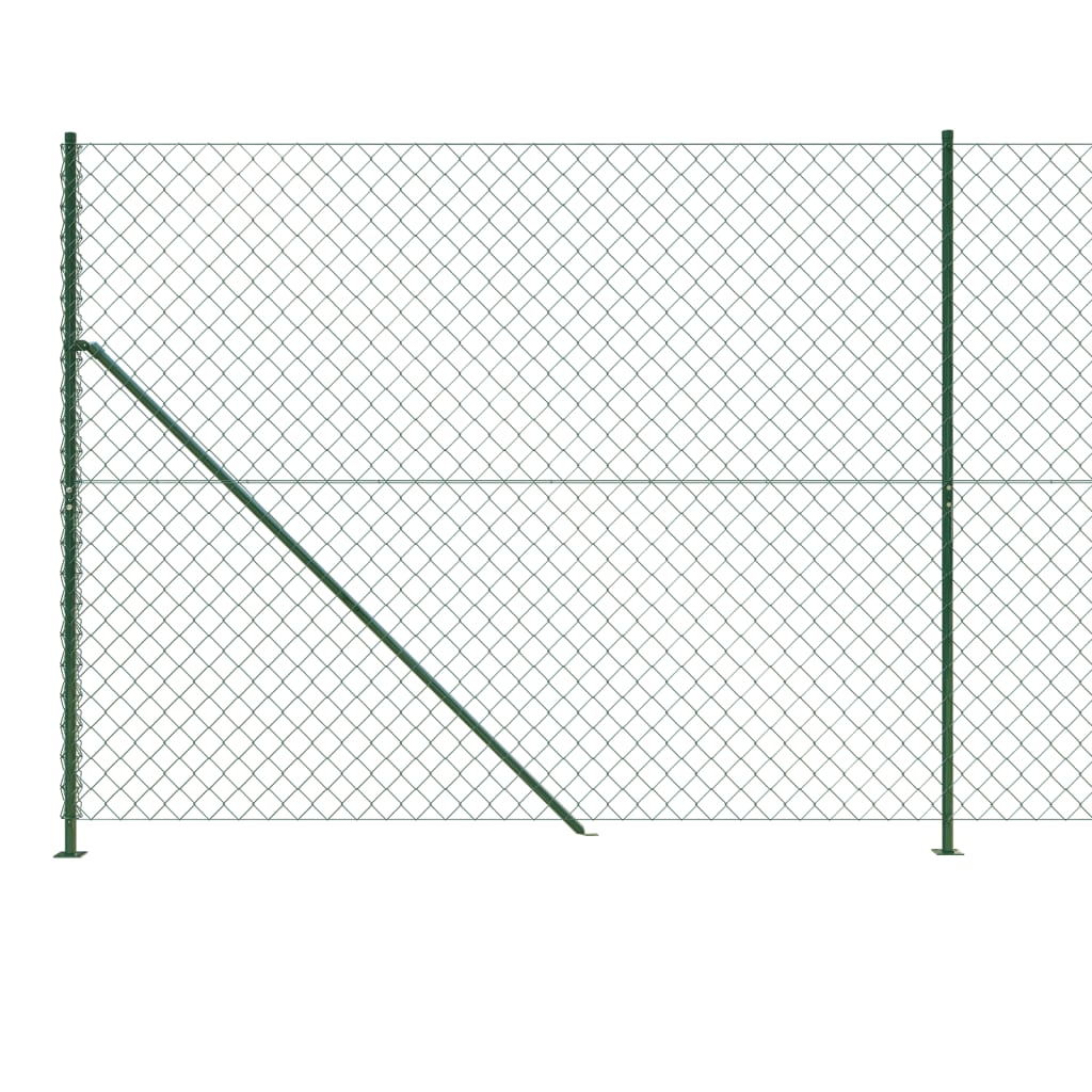 Chain Link Fence with Flange Green 1.4x25 m