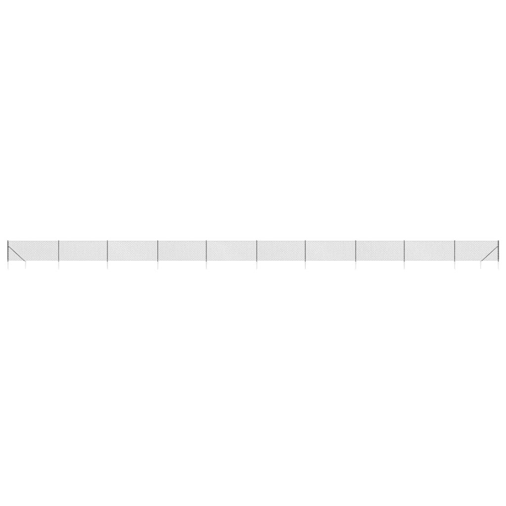Chain Link Fence with Spike Anchors Anthracite 0.8x25 m