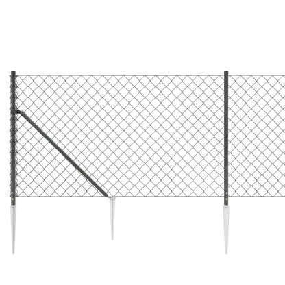 Chain Link Fence with Spike Anchors Anthracite 0.8x25 m