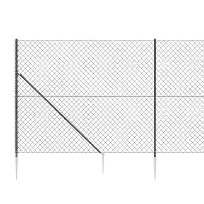 Chain Link Fence with Spike Anchors Anthracite 1.4x25 m