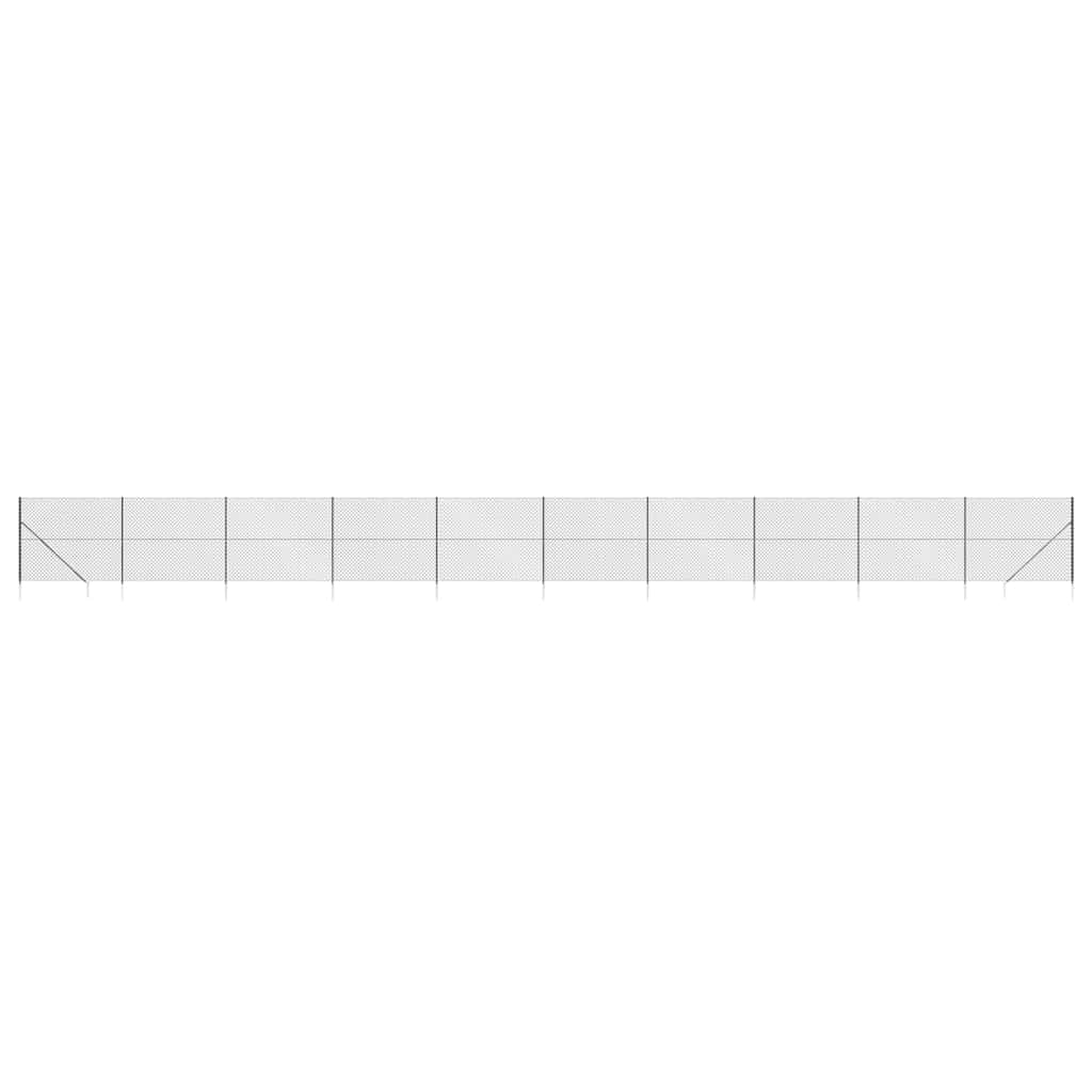 Chain Link Fence with Spike Anchors Anthracite 1.6x25 m